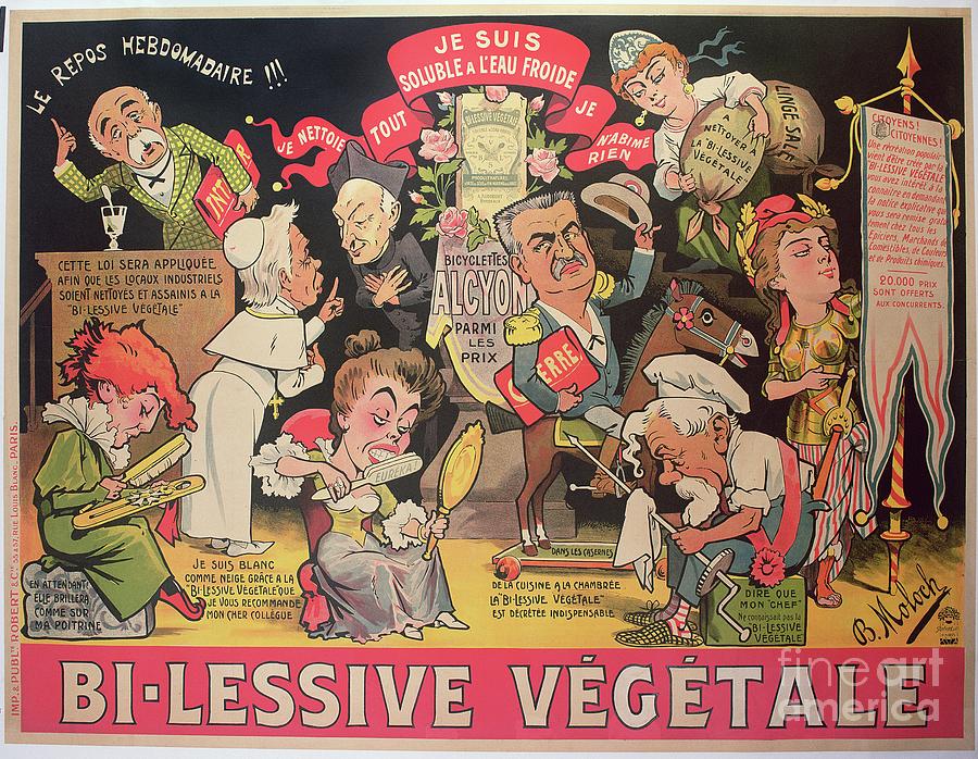 Poster Advertising bi-lessive Vegetale Drawing by Moloch
