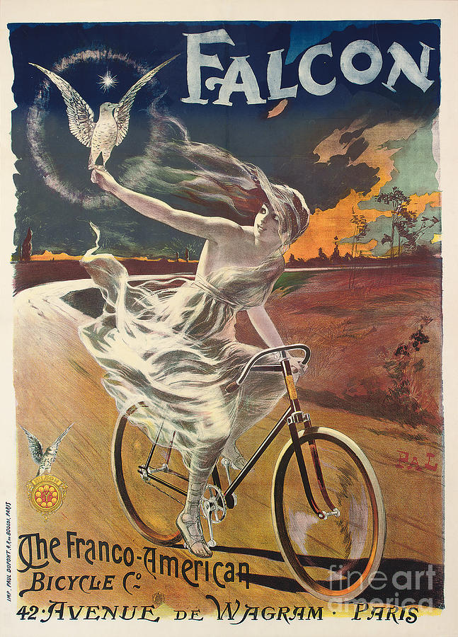 Poster Advertising Falcon Bicycles, C.1894 Drawing by Pal