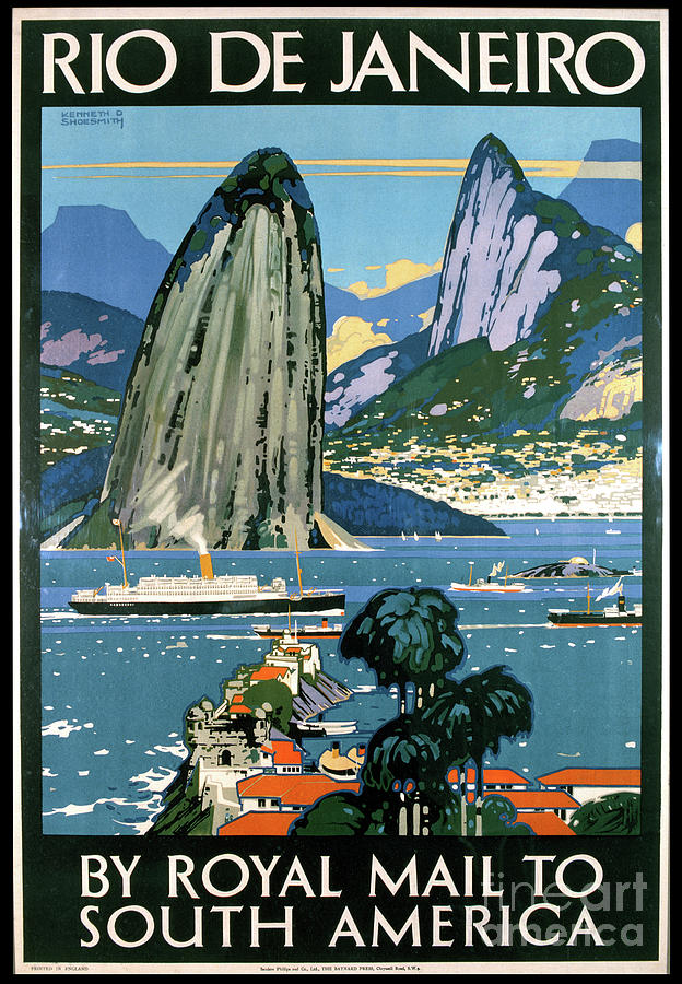 Poster Advertising Rio De Janeiro Drawing by Kenneth Shoesmith - Fine ...