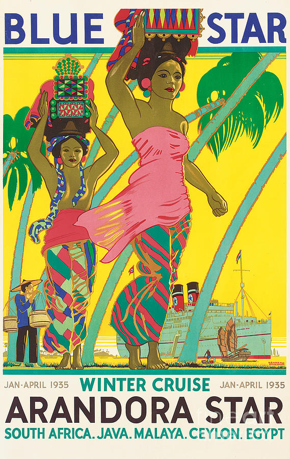 Poster Advertising The Cruise Ship Arandora Star Painting by Kenneth Shoesmith