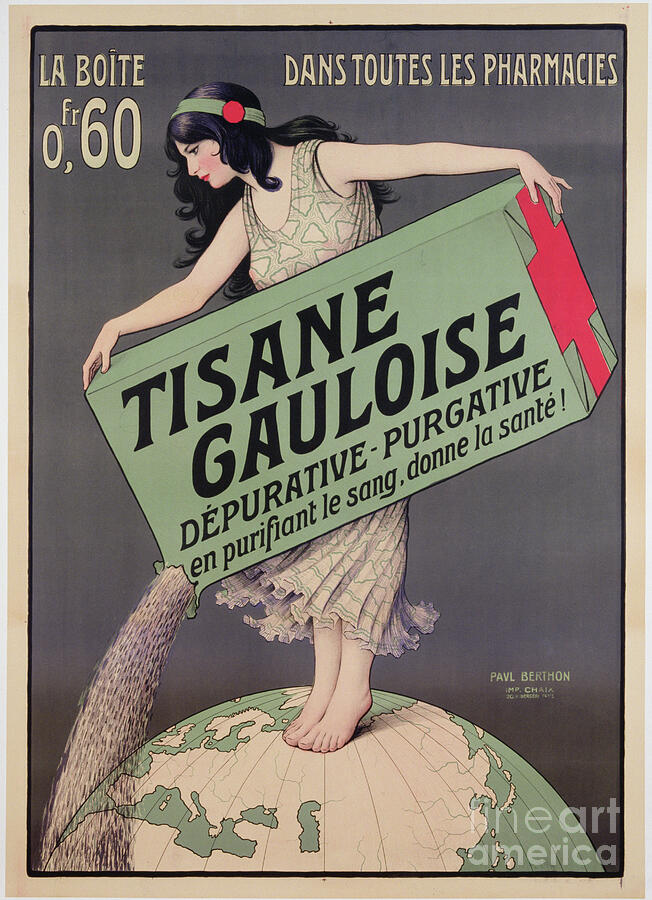 Poster Advertising Tisane Gauloise, Printed By Chaix, Paris, Circa 1900 Drawing by Paul Berthon Poster Advertising Tisane Gauloise, Printed By Chaix, Paris, Circa 1900 Drawing by Paul Berthon