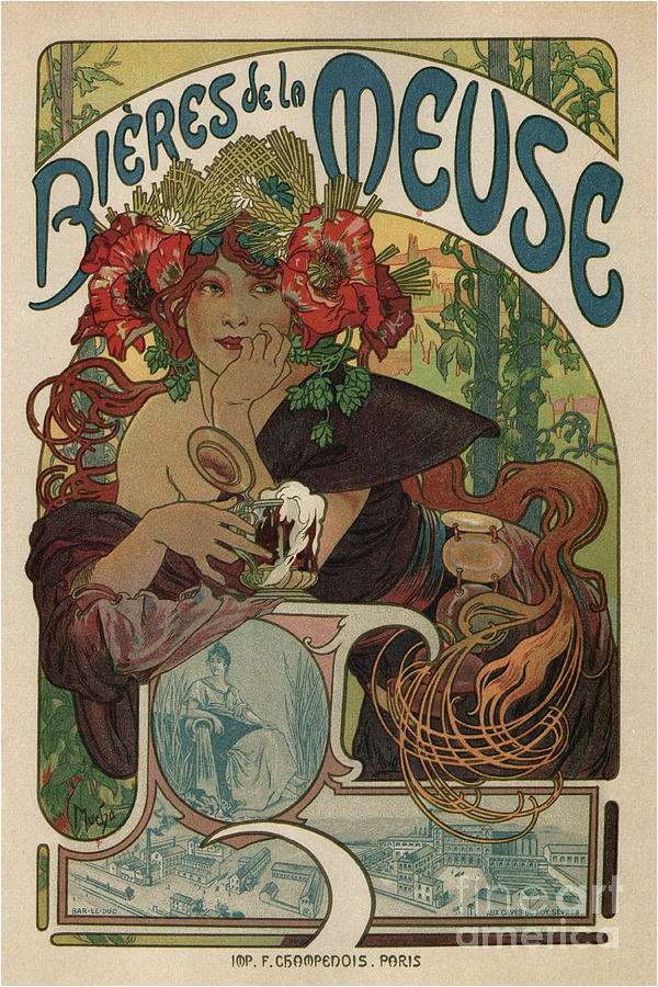 Poster For The Bieres De La Meuse Drawing by Heritage Images