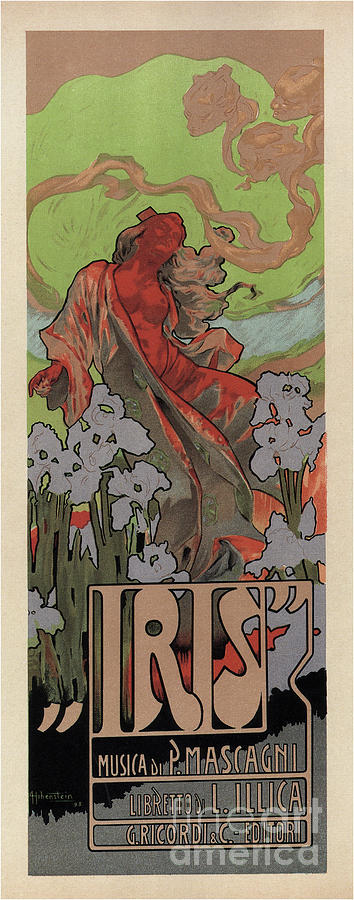Poster For The Opera Iris By Pietro Drawing by Heritage Images