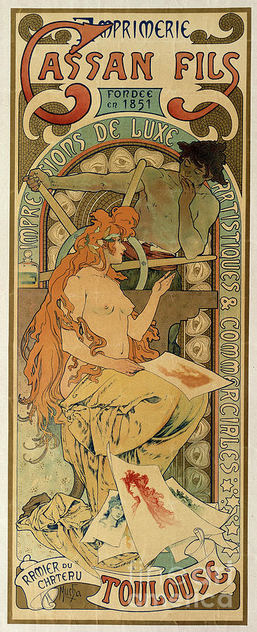 Poster For The Toulouse Printing House Drawing by Heritage Images
