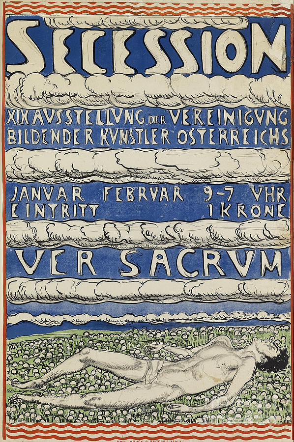 Poster For The Vienna Secession Exhibition, 1904 Painting by Ferdinand Hodler