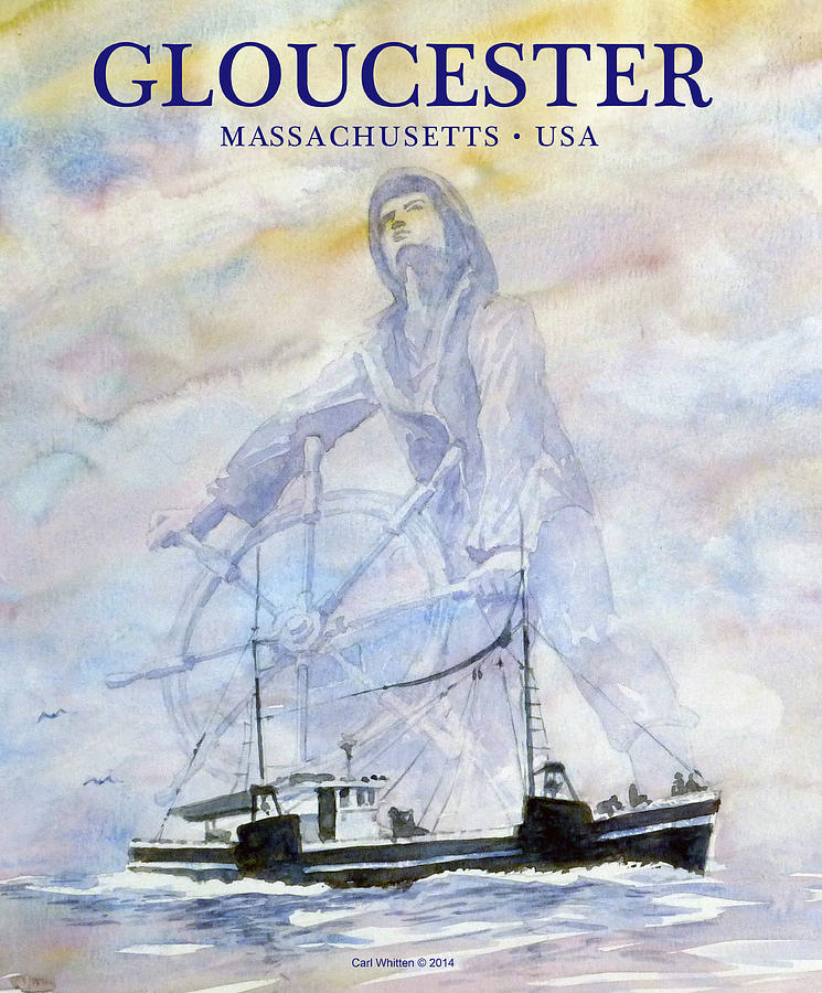 Poster Gloucester Fishermen Painting by Carl Whitten - Fine Art America