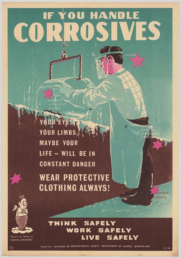 Abstract Painting - Poster  If You Handle Corrosives  c 1950s by Celestial Images