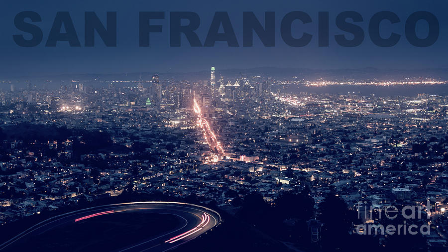 Poster of Downtown San Francisco With Harbor on the Right by PorqueNo Studios Poster of Downtown San Francisco With Harbor on the Right by PorqueNo Studios