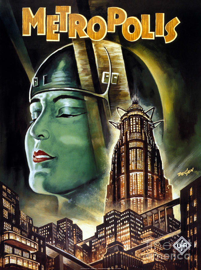 Poster of the film Metropolis, 1926 by European School Poster of the film Metropolis, 1926 by European School