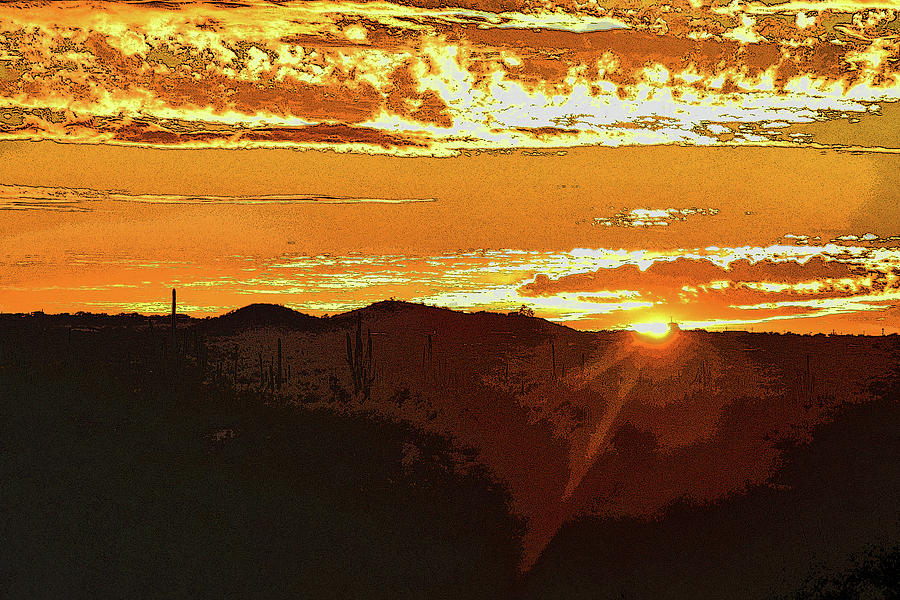 Posterized Arizona Sunset Digital Art by Chance Kafka
