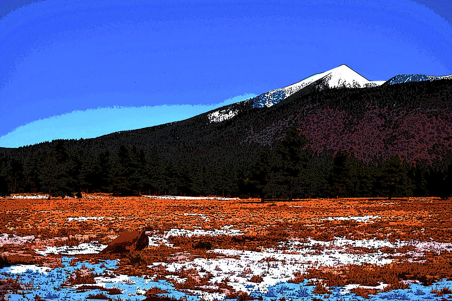 Posterized San Francisco Peaks Digital Art by Chance Kafka