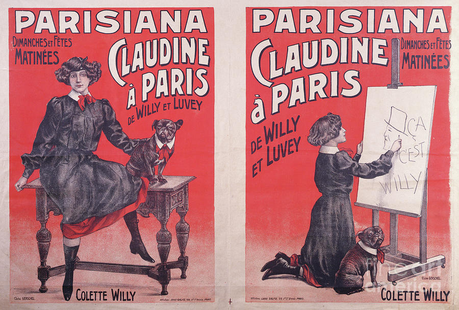 Dog Drawing - Posters Advertising Performances Of claudine à Paris At The Théatre Parisiana, C.1906-7 by Louis Galice