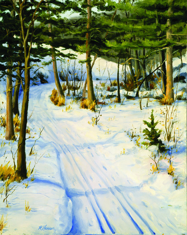 Pot Hole Trail, St croix River Painting by Rick Hansen