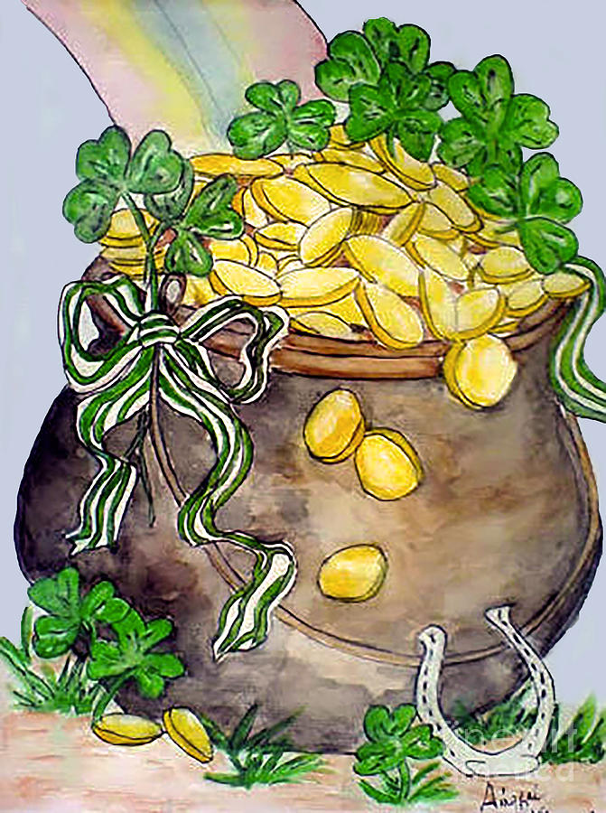 Pot-of-Gold Painting by AHONU Aingeal Rose