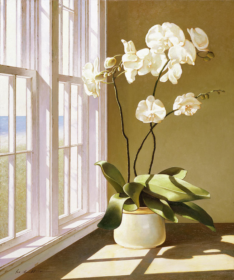Pot Of Orchids Painting by Zhen-huan Lu