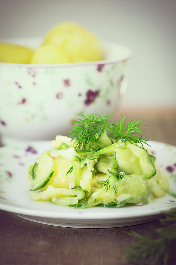 Potato And Cucumber Salad With Dill Photograph by Jan Wischnewski