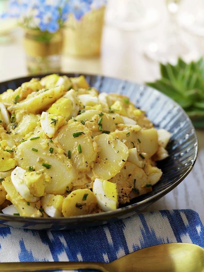 Potato And Egg Salad With Chives Photograph by Jim Franco Photography