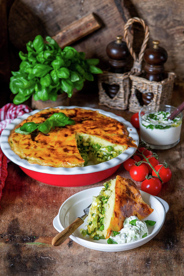 Potato Bake With Vegetable Filling And Herb Quark Photograph by Irina Meliukh