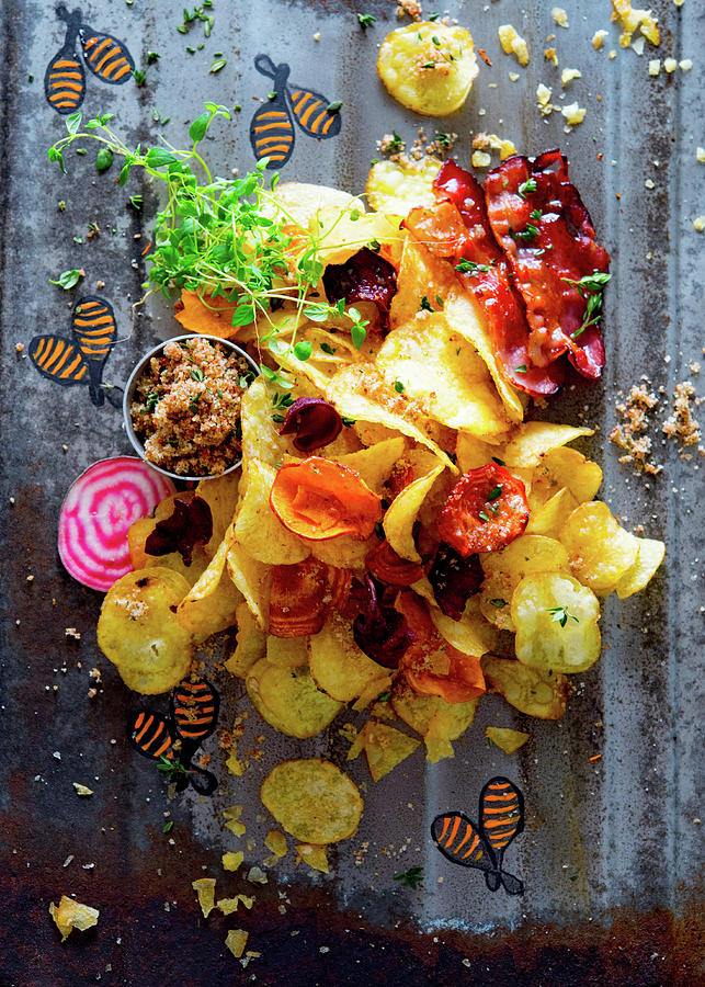 Potato Chips With Bacon And Crumble Photograph by Udo Einenkel