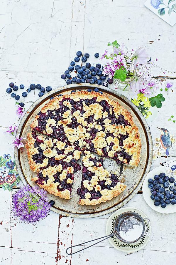 Potato Crumble Cake With Blueberries From The Ruhr Valley Photograph by Grossmann.schuerle Jalag