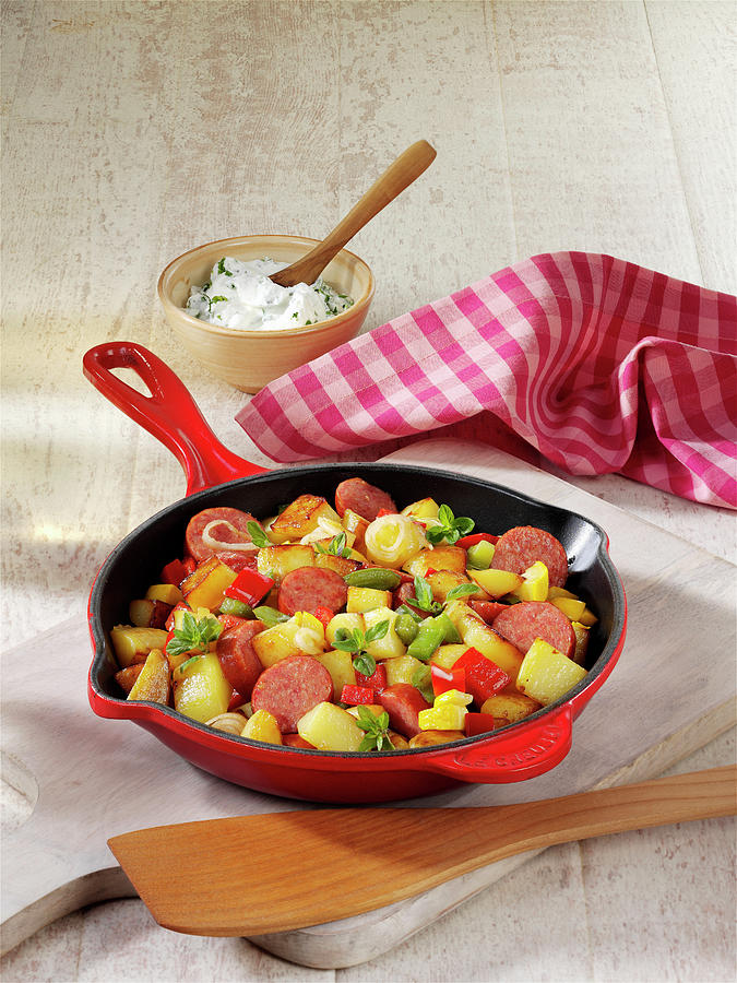 Potato Hash With Peppers And Pepper Salami Photograph by Stockfood Studios / Photoart