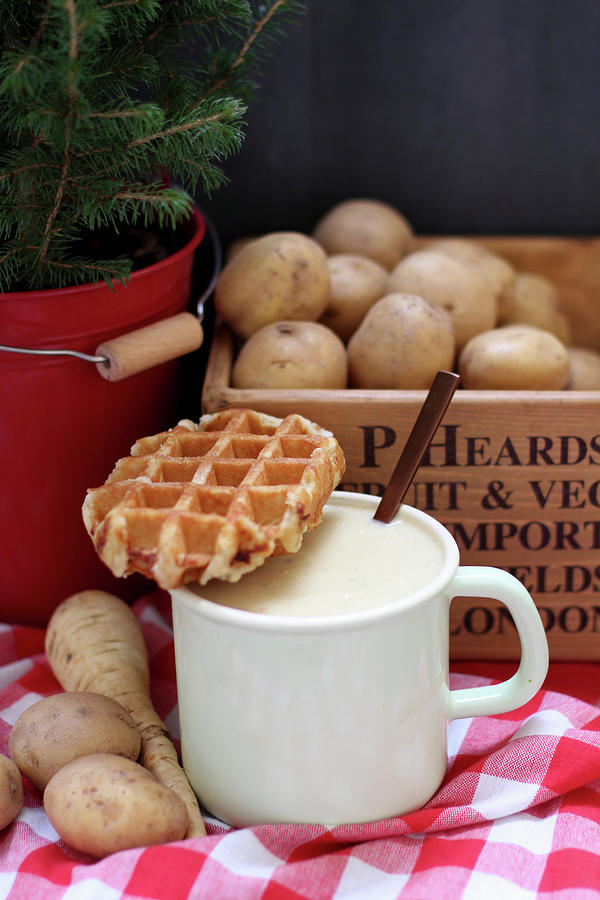Potato Soup With A Waffle Photograph by Sylvia E.k Photography