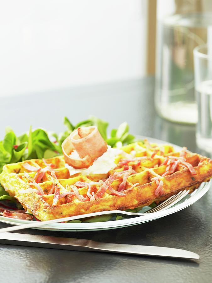 Potato Waffles With Bacon Photograph by Atelier Mai 98