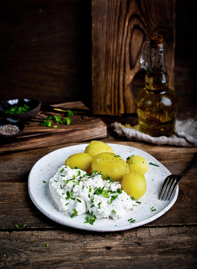 Potatoes And Cotagge Cheese Polish Tradicional Dish Photograph by Dorota Indycka