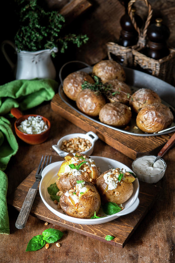 Potatoes Baked With Cottage Cheese And Pine Nuts Photograph by Irina Meliukh