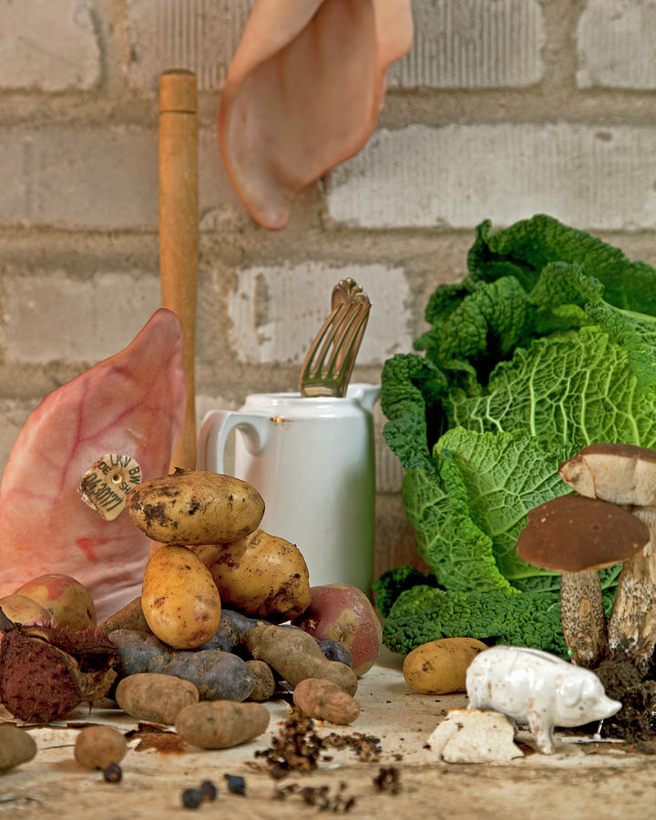 Potatoes, Savoy Cabbage, Birch Boletes And Pigs Ears Photograph by Ulrike Kirmse