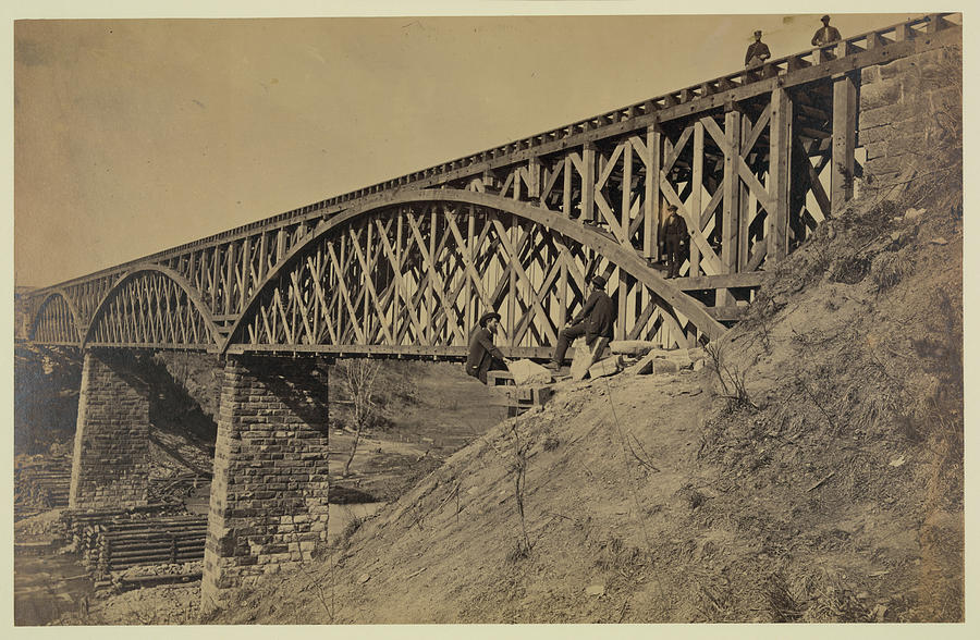 Potomac Creek Bridge, Aquia Creek & Fredericksburg [sic] Railroad, April 18,1863 Painting by 