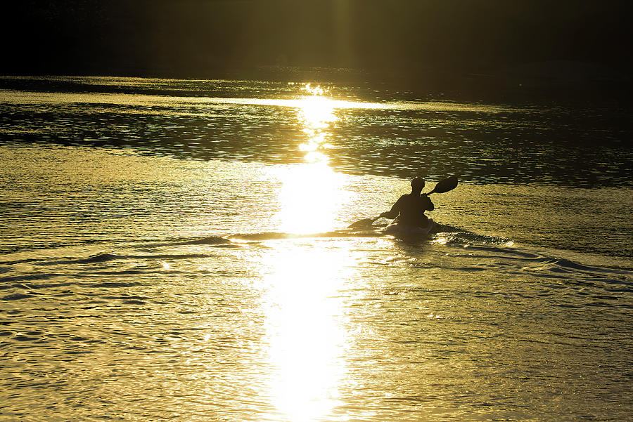Potomac Kayaker Sunset Photograph