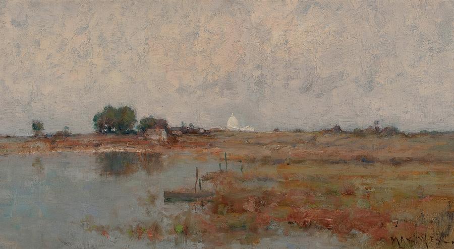 Potomac Marshlands With The United States Capitol Painting by Max Weyl Potomac Marshlands With The United States Capitol Painting by Max Weyl