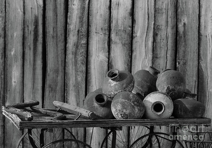 Pots Still Life Bw Photograph