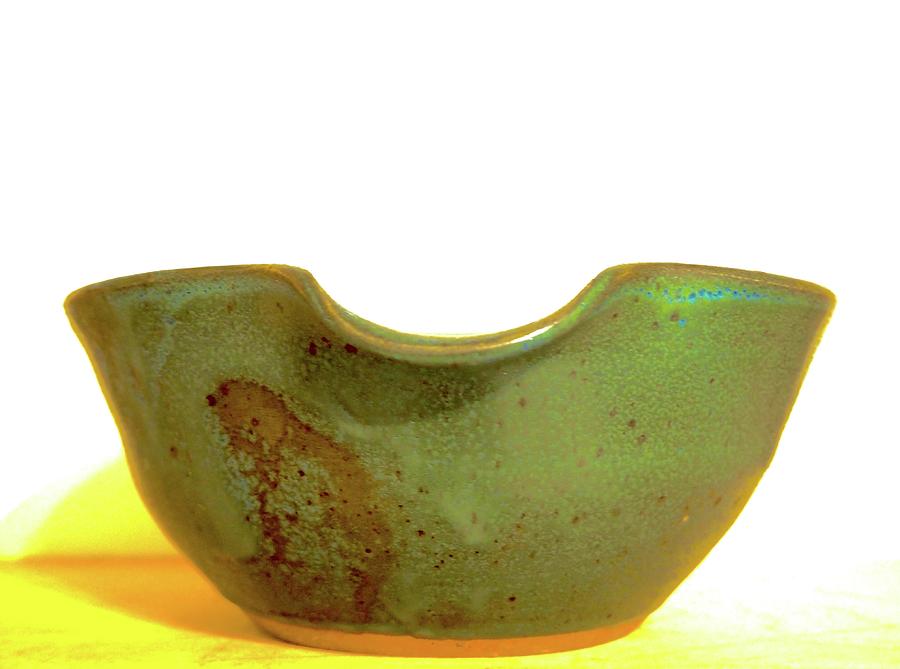 Pottery Bowl - Green Photograph by Alida M Haslett