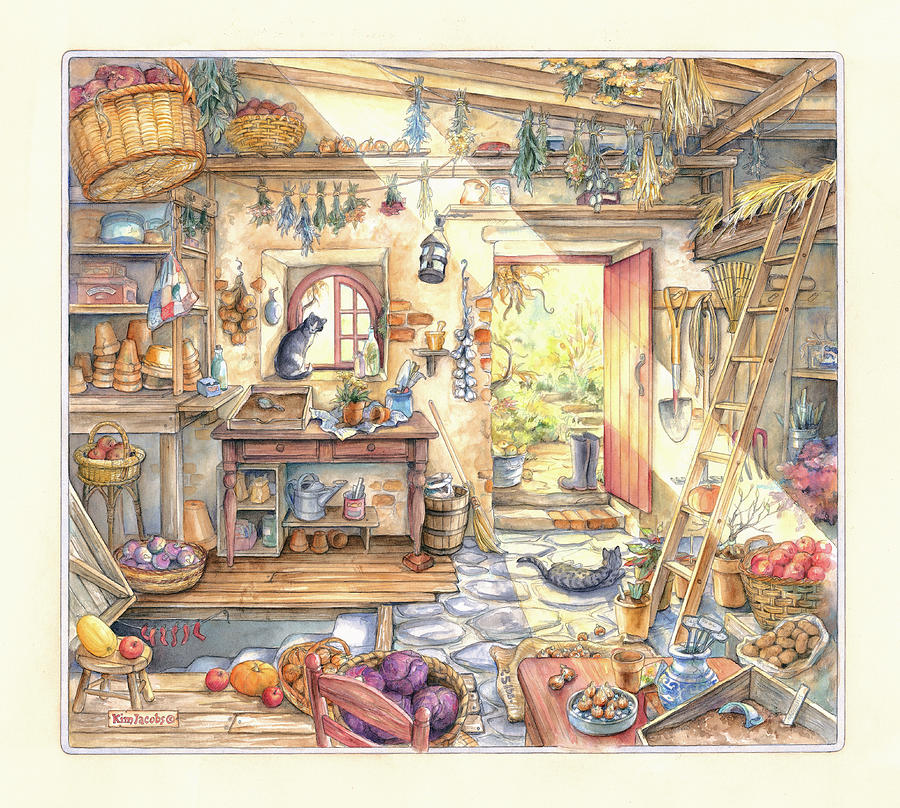 Cottage Painting - Potting Room by Kim Jacobs