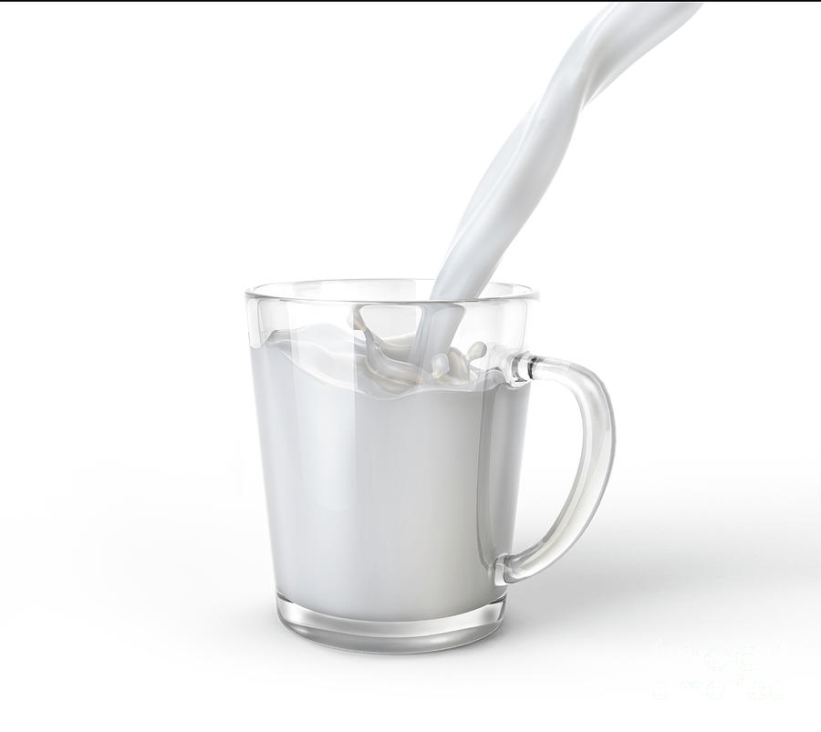 Pouring Milk Into A Glass Mug Photograph by Leonello Calvetti/science ...