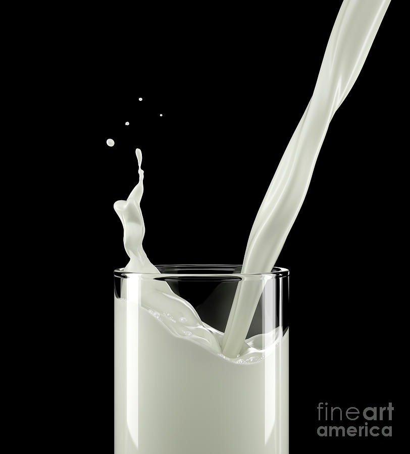 Pouring Milk Into A Glass With Small Splash Photograph By Leonello