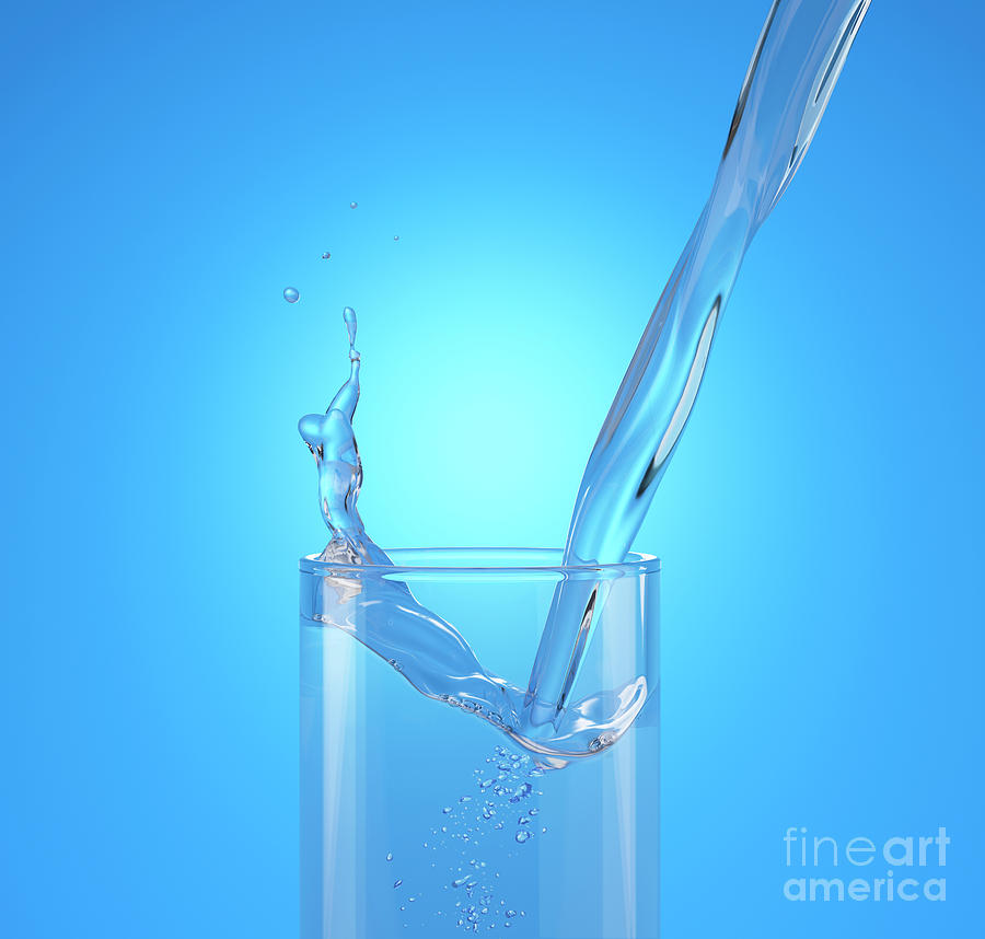 Pouring Water Into A Glass With Splash Photograph by Leonello Calvetti/science Photo Library