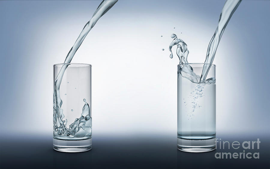 Pouring Water Into Glasses Photograph by Leonello Calvetti/science Photo Library