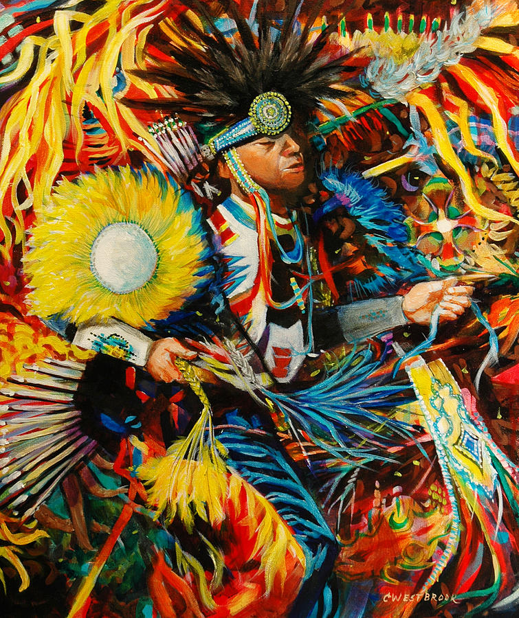 Pow Wow Dancer Painting by Cynthia Westbrook