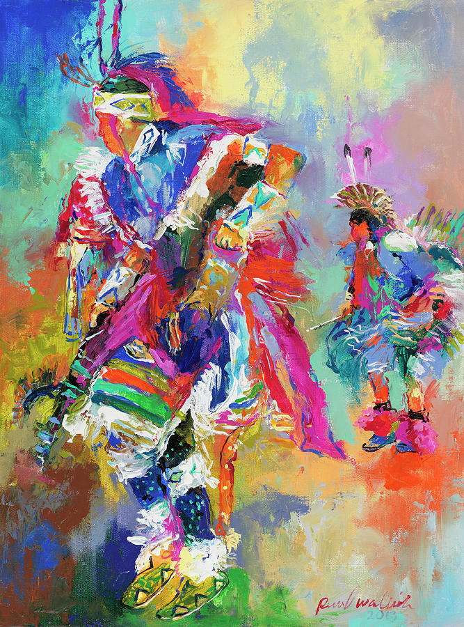Feather Painting - Pow Wow by Richard Wallich