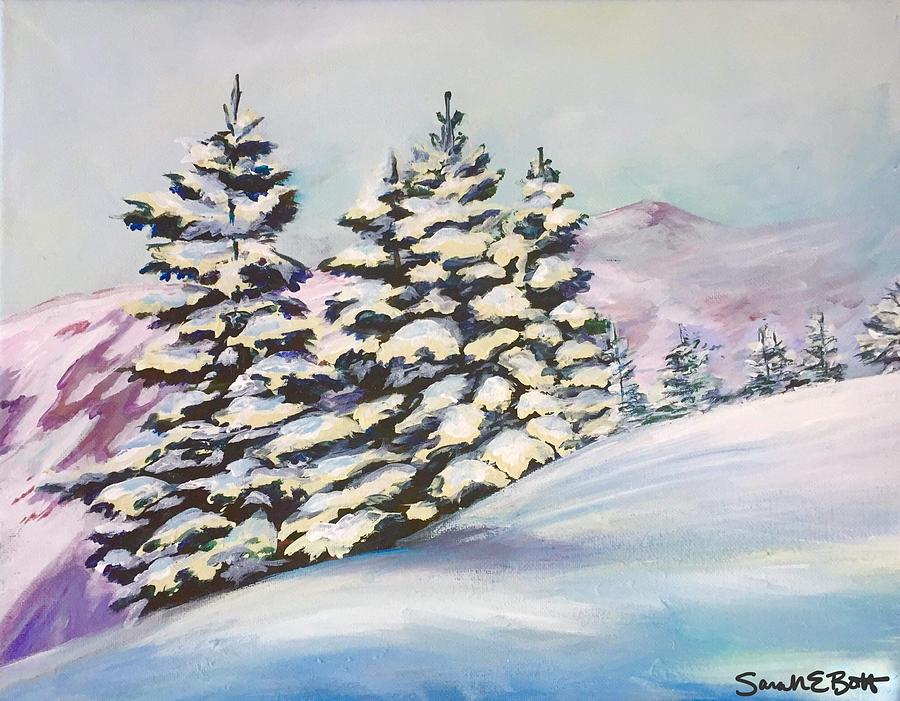 Powder Day Painting By Sarah E Bott - Fine Art America