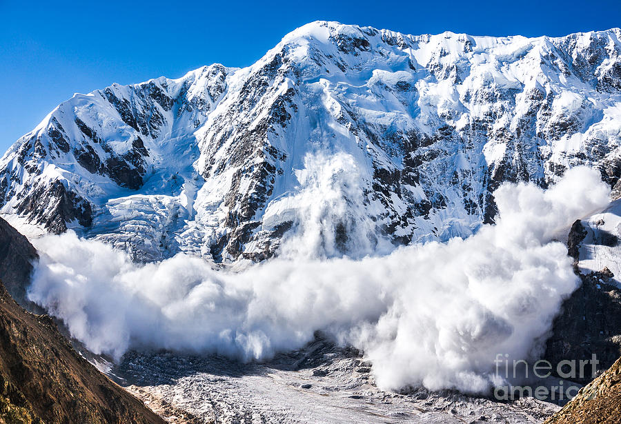 Expedition Photograph - Power Of Nature. Real Huge Avalanche by Lysogor Roman Expedition Photograph - Power Of Nature. Real Huge Avalanche by Lysogor Roman