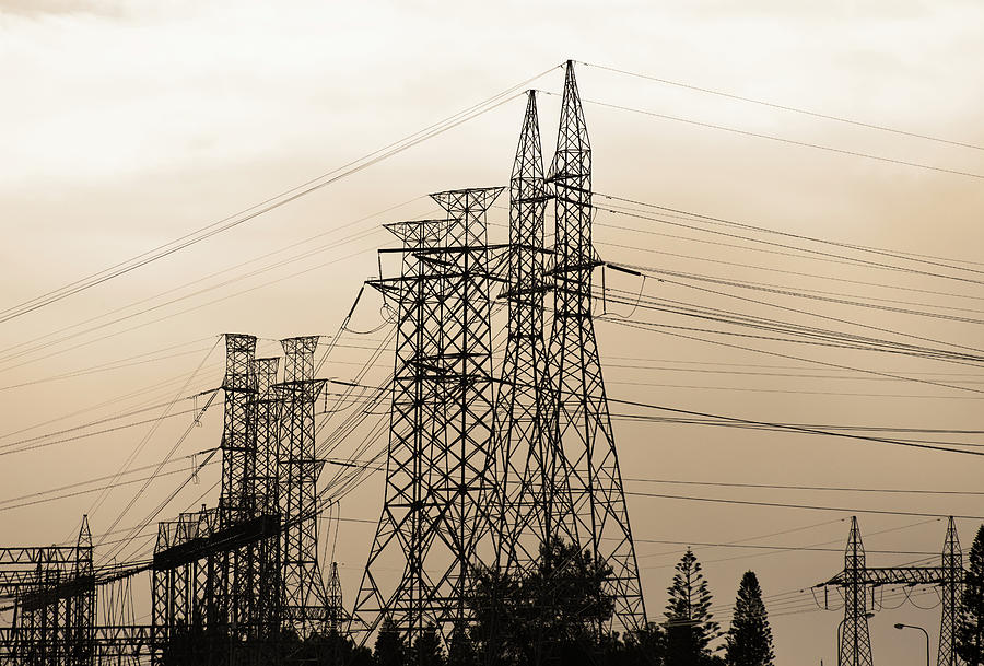 Power Lines Photograph - Power Struggle by Wayne Sherriff