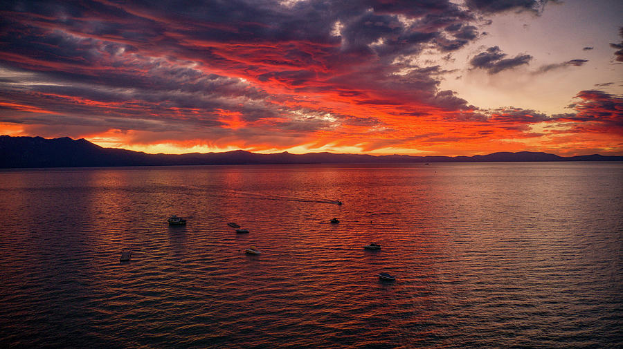 Powerful Clouds Sunset Lake Tahoe Photograph by Anthony Giammarino