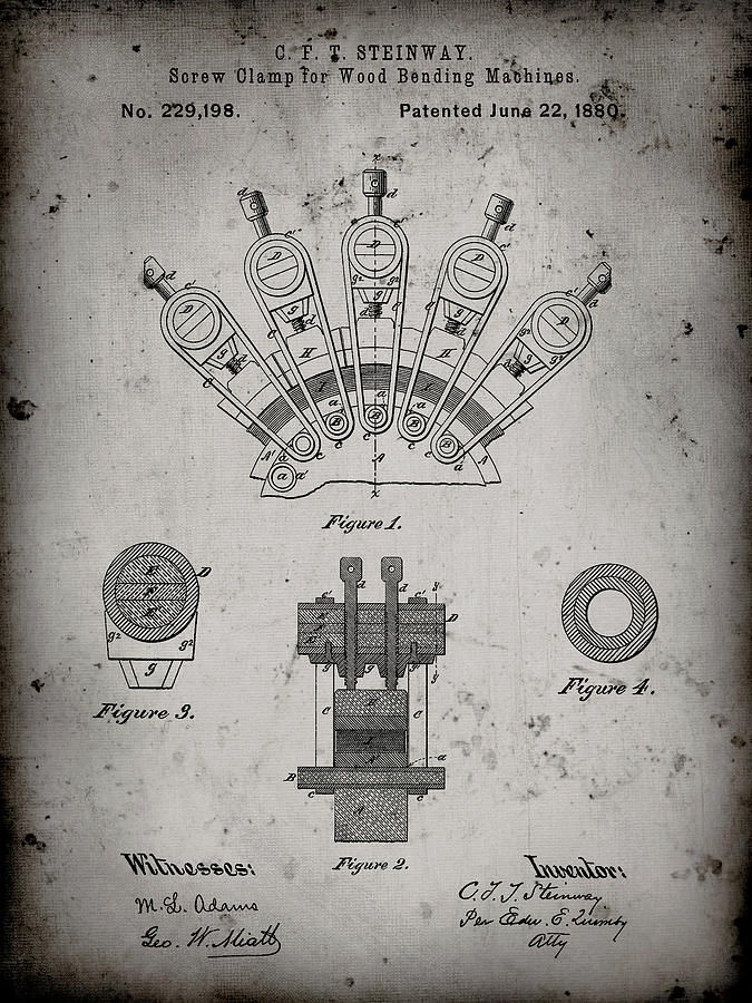 Tool Digital Art - Pp1031-faded Grey Screw Clamp 1880  Patent Poster by Cole Borders