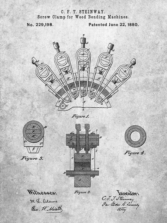 Tool Digital Art - Pp1031-slate Screw Clamp 1880  Patent Poster by Cole Borders