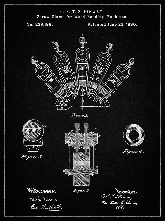 Tool Digital Art - Pp1031-vintage Black Screw Clamp 1880  Patent Poster by Cole Borders