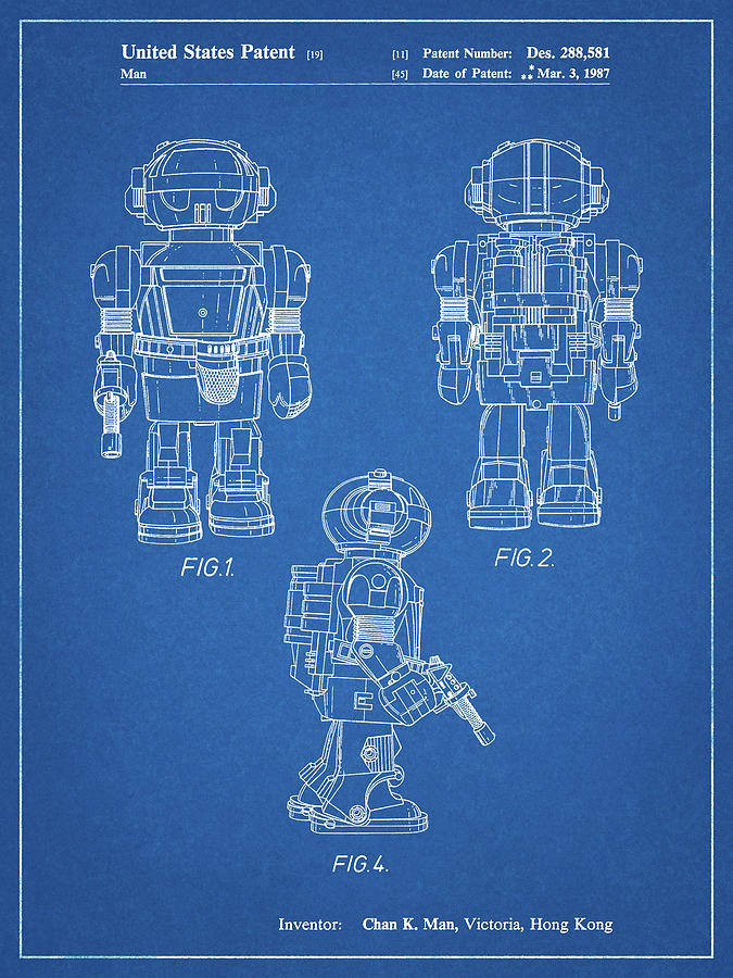 Boy toy Nursery Decor Robot Poster Robot Patent Printable Blueprint Kids Room Wall Art Toy Robot Patent Posters